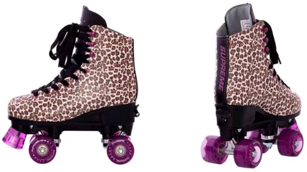 Supreme Rollers - Del Rey justerbara Side by Side-rullskridskor Storlek 39-42 - Leopard